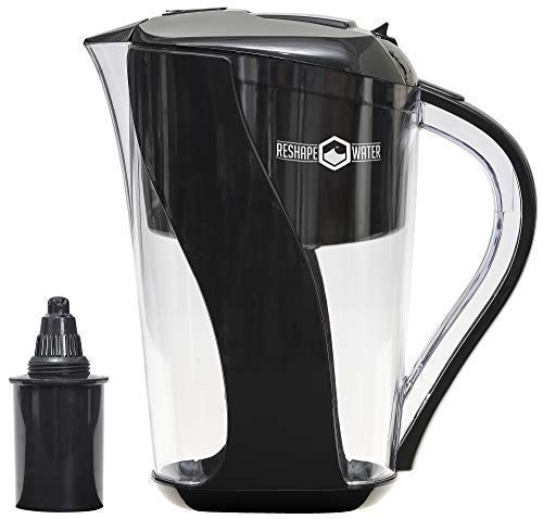 Reshape Water 10- Cup Pitcher with 6-Stage Filter. Removes Fluoride, Chlorine, Lead, and Other Volatile Organic Compounds. Increases PH. Improves Taste. Replacement Filters Cost 25% to 33% Less.