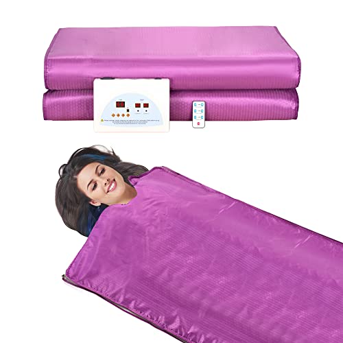 RELOIVE Far Infrared Sauna Blanket Heating Detox with Remote Control for Home Beauty Salon Purple