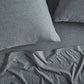 Coyuchi Organic Jersey Sheet Set, King, Charcoal Heather