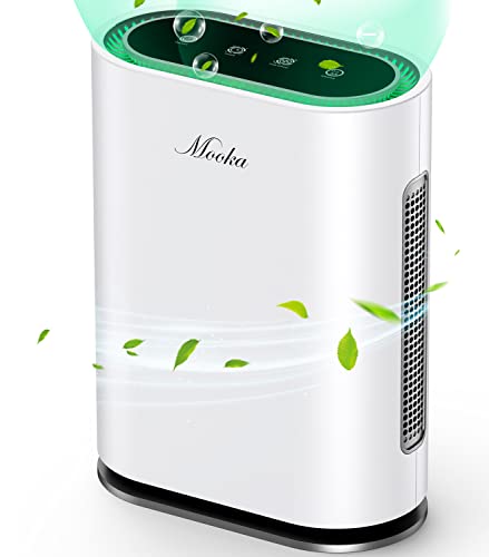 Mooka True HEPA+ Air Purifier, Large Room to 2,000 Sq Ft, Auto Mode, Air Quality Sensor, Enhanced 6-Point Purification, for Allergies and Pets, Rid of Dander, Dust, Smoke, Odor