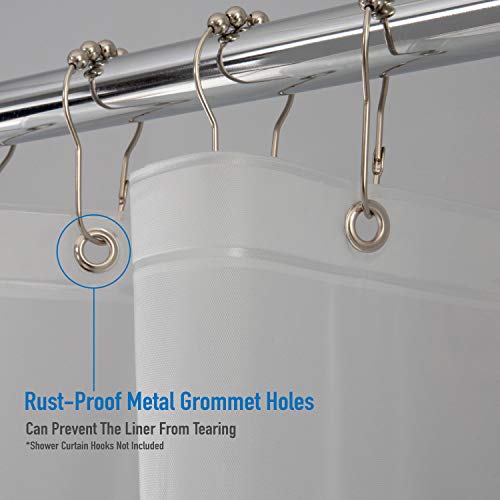 Bath Bliss 70"x72" PEVA Curtain, 7.2G Thickness, Rust Resistant, Eco-Friendly, for Bathroom, in Frost Shower Liner