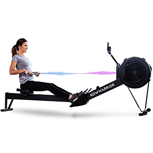 Row Warrior Air Rowing Machine | Foldable Gym-Quality Row Machine | 10-Damper Levels Cardio Machine for Full-Body Workout | Rowing Machine for Home Use with LED-Monitor | Rower Machine for Home Gym