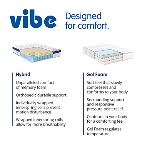 Vibe Gel Memory Foam 12-Inch Mattress | CertiPUR-US Certified | Bed-in-a-Box, Queen