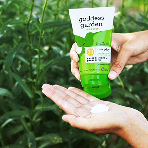 Goddess Garden Organics SPF 30 Everyday Natural Mineral Sunscreen Lotion for Sensitive Skin (3.4 Ounce Tube) Reef Safe, Water Resistant, Vegan, Leaping Bunny Certified Cruelty-Free, Non-Nano