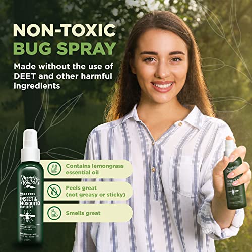 Deet-Free Insect & Mosquito Repellent 8oz – Nice Smelling Insect Repellent with Lemongrass Oil Safe for Pets and Kids – Bug Spray Against Mosquitoes, Gnats, Black Flies, No-See-ums, and Other Insect