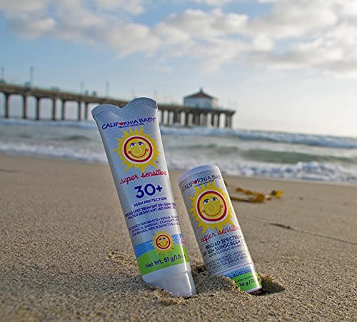 California Baby Super Sensitive SPF 30+ Sunscreen Stick | Broad Spectrum | Unscented Mineral Sunscreen Face & Body | Titanium Dioxide | Allergy-Friendly | Reef Safe Sunscreen | Mineral Sunscreen For Sensitive Skin | 14 g / 0.5 oz.