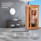 LifePro 1 Person Far Infrared Sauna for Home - Home Sauna, Tempered Glass Door, Oxygen Ionizer, & 7 Chromotherapy Lights for Indoor Sauna - Canadian Hemlock Wood Dry Sauna with Bluetooth Sound System