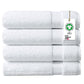 Delara 100% Organic Cotton Towels 650 GSM Plush Feather Touch Quick Dry Bath Towel, Pack of 4 GOTS Certified, Oeko-Tex Green Certified, Organic Cotton Bath Towel, 30"X58"