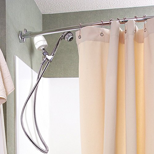 LIFEKIND Certified Organic Cotton Canvas Shower Curtain with Chrome Grommets, 72 x 72 Inches, Natural - No Liner Needed