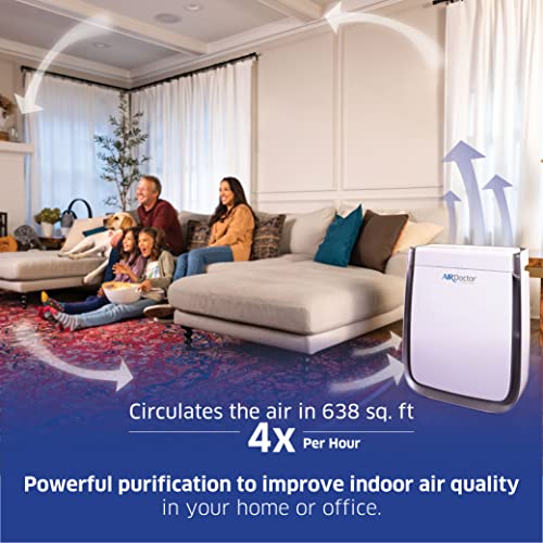 AIRDOCTOR AD3000 4-in-1 Air Purifier for Home and Large Rooms with UltraHEPA, Carbon & VOC Filters - Air Quality Sensor Automatically Adjusts Filtration! Removes Particles 100x Smaller Than HEPA Standard