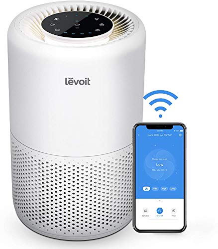 LEVOIT Air Purifiers for Home Large Room, Smart WiFi Alexa Control, H13 True HEPA Filter for Allergies, Pets, Smoke, Dust, Pollen, Ozone Free, 24dB Quiet Cleaner for Bedroom, Core 200S, White