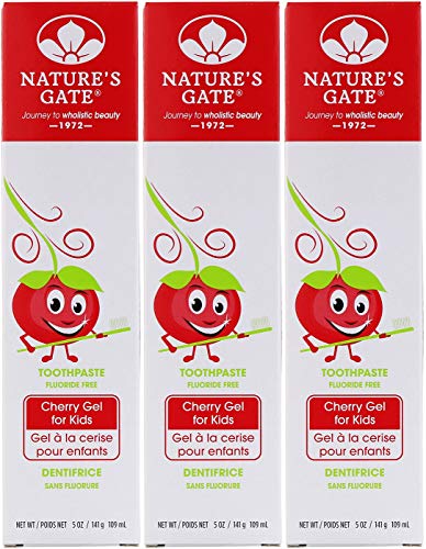 Nature's Gate, Fluoride Free Toothpaste, Cherry Gel for Kids, 5 oz (141 g)(pack of 3)