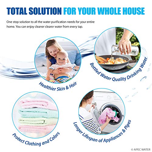 APEC Water Systems TO-SOLUTION-15 Whole House Water filteration, Salt Free Water Softener & Reverse Osmosis Drinking Water Filtration Systems for 3-6 Bathrooms