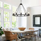EPPARA Wagon Wheel Chandelier 12 Light-35.43in,Black Wagon Wheel Large Chandeliers for Kitchen Island,Round Light Fixture Farmhouse Chandeliers for Dining Room Living Bedroom Hallway