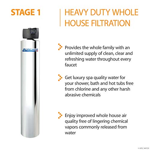 APEC Water Systems TO-SOLUTION-15 Whole House Water filteration, Salt Free Water Softener & Reverse Osmosis Drinking Water Filtration Systems for 3-6 Bathrooms