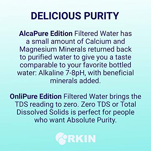 OnliPure Zero Installation Purifier Reverse Osmosis Countertop Water Filter, Patented High Capacity 4 Stage Technology - Superior Taste, Absolute Purity: 0 TDS | No Installation (Silver White)