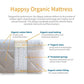 Happsy Organic Mattress, Healthy and Safe Mattress with Organic Latex and Encased Coils, Non-Toxic, Queen