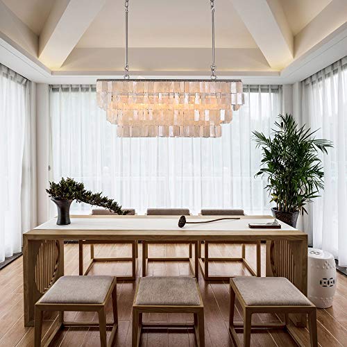 LOVEDIMA Kitchen Island Pendant Light,6-Light Ceiling Chandelier Lighting,Fixtures Hanging with White Mother of Pearl