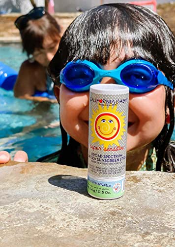 California Baby Super Sensitive SPF 30+ Sunscreen Stick | Broad Spectrum | Unscented Mineral Sunscreen Face & Body | Titanium Dioxide | Allergy-Friendly | Reef Safe Sunscreen | Mineral Sunscreen For Sensitive Skin | 14 g / 0.5 oz.