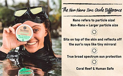 Raw Elements Face and Body All-Natural Mineral Sunscreen - Non-Nano Zinc Oxide, 95% Organic, Water Resistant, Reef Safe, Cruelty Free, SPF 30+, All Ages Safe, Moisturizing, Bio-Resin Tube, 3oz