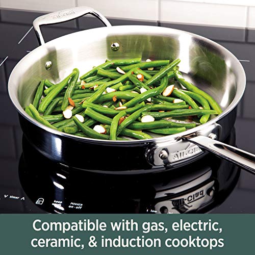 All-Clad D5 5-Ply Brushed Stainless Steel Cookware Set 10 Piece Induction Oven Broil Safe 600F Pots and Pans