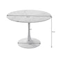 DKLGG 42" Modern Round Dining Table with Printed Marble Table Top, Metal Base Pedestal Table Tulip Table Kitchen Table for 4-6 Person, Small Space Home, End Table Leisure Coffee Table, Marble