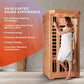 LifePro 1 Person Far Infrared Sauna for Home - Home Sauna, Tempered Glass Door, Oxygen Ionizer, & 7 Chromotherapy Lights for Indoor Sauna - Canadian Hemlock Wood Dry Sauna with Bluetooth Sound System